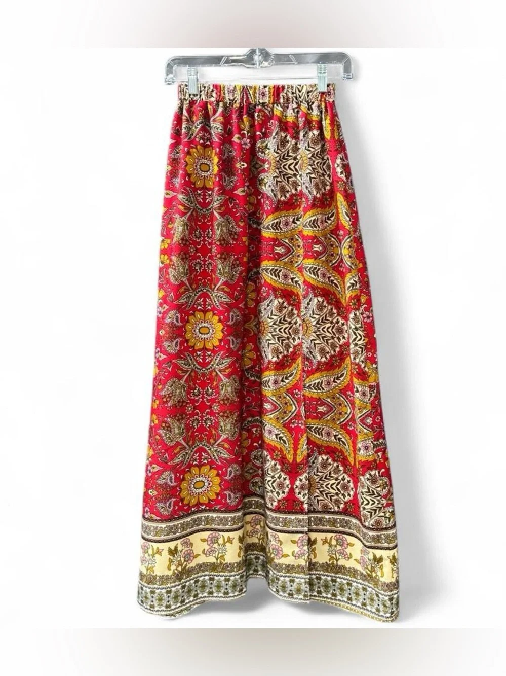 🎁5 FOR $50 SALE🎁 Festival Vibe Boho Paisley & floral Print Maxi Skirt